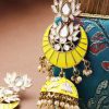 Jewellery Priyaasi | Women Yellow Lotus Jhumka Earring For Women By Priyaasi (1 Pair Earrings)