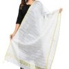 Women Moeza | Women'S Cotton Zari Box Dupatta - Moeza White