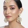 Jewellery I Jewels | Women'S Traditional Gold Plated Chandbali Kundan U0026 Pearl Earring Set With Maang Tikka - I Jewels