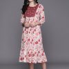 Women Indo Era | Women'S Embroide A-Line Ethnic Dress - Indo Era Red