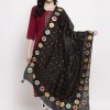 Women Wahe-NOOR | Women'S Black Printed Poly Silk Dupatta - Wahe-Noor