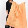 Women Moeza | Women'S Banarsi Silk All Over Woven Design Dupatta - Moeza Peach