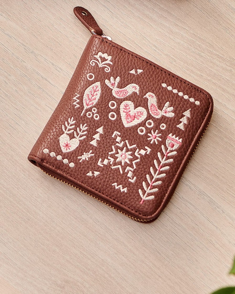 Others Chumbak | Swan Song Embroidered Mini Wallet - Chumbak