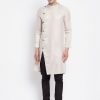 Men Even Apparels | Men'S Sherwani Kurta With Asymetrical Cut - Even Apparels Beige