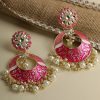 Jewellery Priyaasi | Women'S Kundan Studded Beaded Drop Earring - Priyaasi Pink