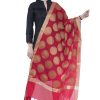 Women AR Silks | A R Silk Color Vns Big Gola Dupattas And Chunnis Red