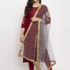 Women Wahe-NOOR | Women'S Grey Heavy Gotta Patti Net Dupatta - Wahe-Noor