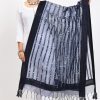 Women Moeza | Women'S Orgenza Mirror Stripe Thread Work Navy Dupatta - Moeza Blue