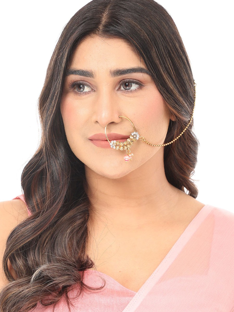 Jewellery Anikas Creation | Bridal Nose Ring Kundan En Jewelry By Anikas Creation Gold