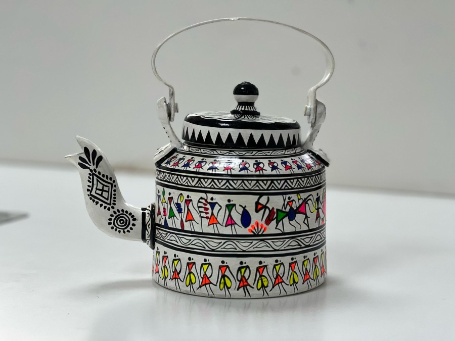 Others Kondapalli Toys | Odisha Saura Art Tribal Kettle For Decor - Kondapalli Toys