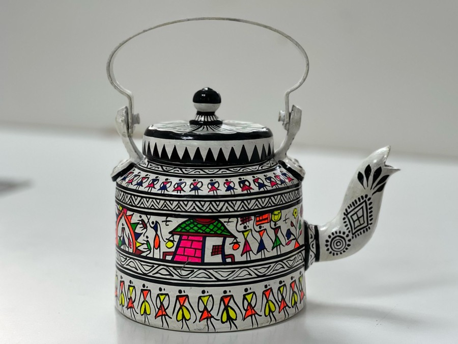 Others Kondapalli Toys | Odisha Saura Art Tribal Kettle For Decor - Kondapalli Toys