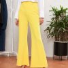 Women SASSAFRAS | Women'S Bell Bottom Pants - Sassafras Yellow