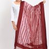 Women Moeza | Women'S Orgenza Mirror Stripe Thread Work Dupatta - Moeza Maroon