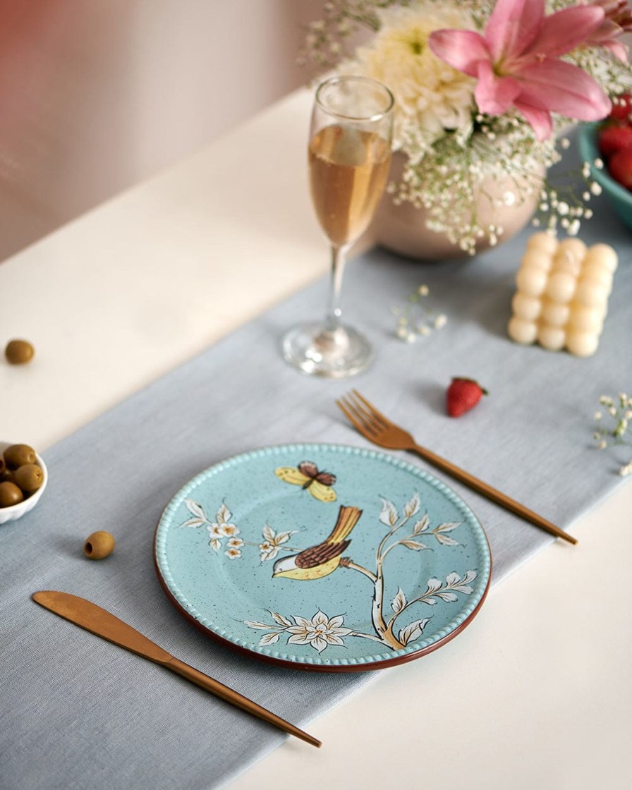 Others Chumbak | Floral Humming Bird Dessert Plate - Chumbak