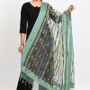 Women Moeza | Women'S Orgenza Multi Thread Mirror Work Pista Dupatta - Moeza Green