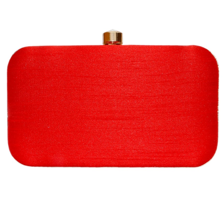 Others VASTANS | Women'S Red Color Adorn Embroidered U0026 Embelished Party Clutch - Vastans