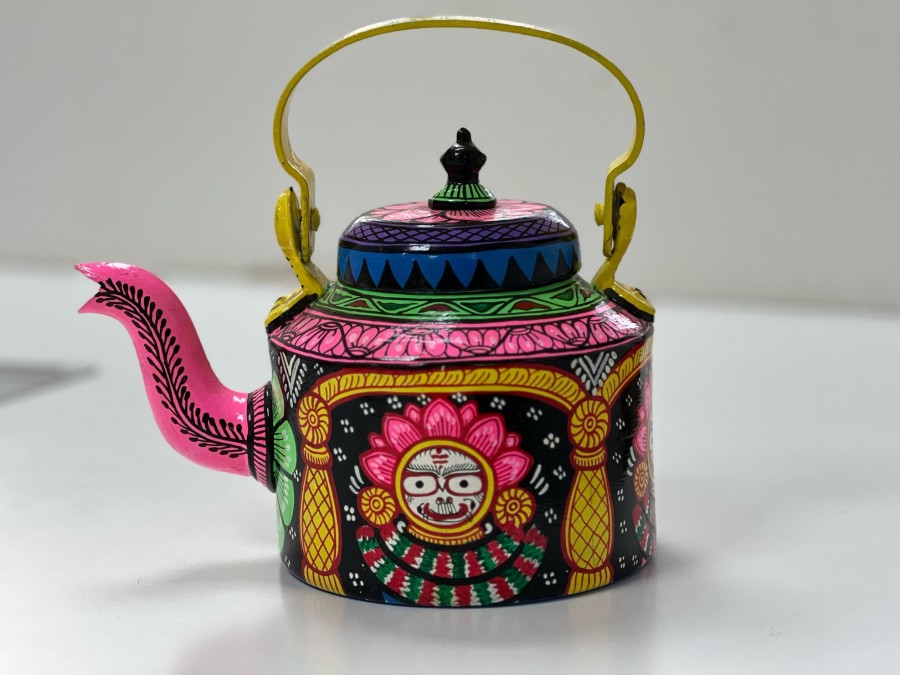 Others Kondapalli Toys | Odisha Pattachitra Art Kettle Decor Multicolor - Kondapalli Toys