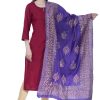 Women AR Silks | A R Silk Color Chanderi Gold Print Dupattas And Chunnis Purple