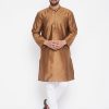 Men EVEN APPARELS | Men'S Woven Design Straight Kurta - Even Apparels Brown