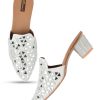 Others Desi Colour | Women'S Mirror Mules Indian Ethnic Comfort Footwear - Desi Colour White