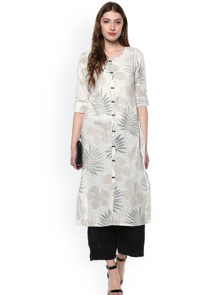 Women Janasya | Women'S Off White Cotton Kurta-Janasya