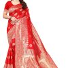 Women Varanga | Women'S Color Banarasi Silk Saree With Blouse - Varanga Red