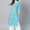 Women Yufta | Women'S Leheriya Kurta - Yufta Blue