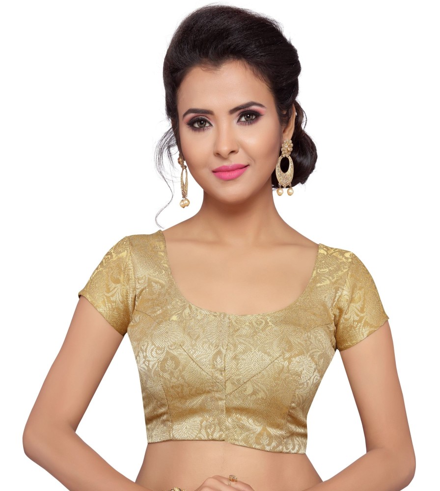 Women Shringaar | Women Gold Banarasi Brocade Saree Blouse By Shringaar (1Pc)