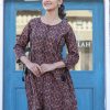 Women KAAJH | Women'S Coffee Brown Cotton Shirt Style Tunic - Kaajh