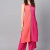 Women Ziyaa | Women'S Color Solid Straight Crepe Kurta - Ziyaa Pink