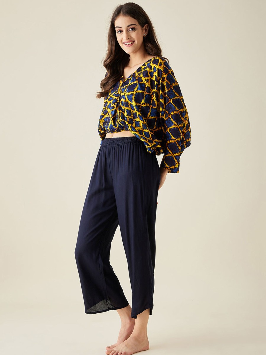 Women The Kaftan Company | And Blue Printed Lounge Set - The Kaftan Company Yellow