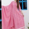 Women Geeta Fashion | Women'S Rose Leheriya Anarkali Kurta Pant Set - Geeta Fashion Pink