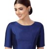 Women Shringaar | Women'S Polyester Plain Coloured Saree Blouse. - Shringaar Blue