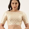 Women Royal Dwells | Women'S Cream Zari Work Pure Silk Blouse - Royal Dwells