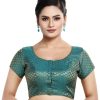 Women Madhu Fashion | Women'S Short Sleeves Banaras Brocade Readymade Saree Blouse - Madhu Fashion