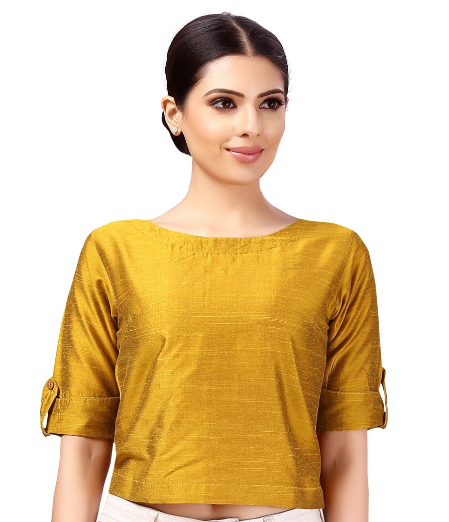 Women Shringaar | Women'S Cotton Half Sleeve Saree Blouse - Shringaar Yellow