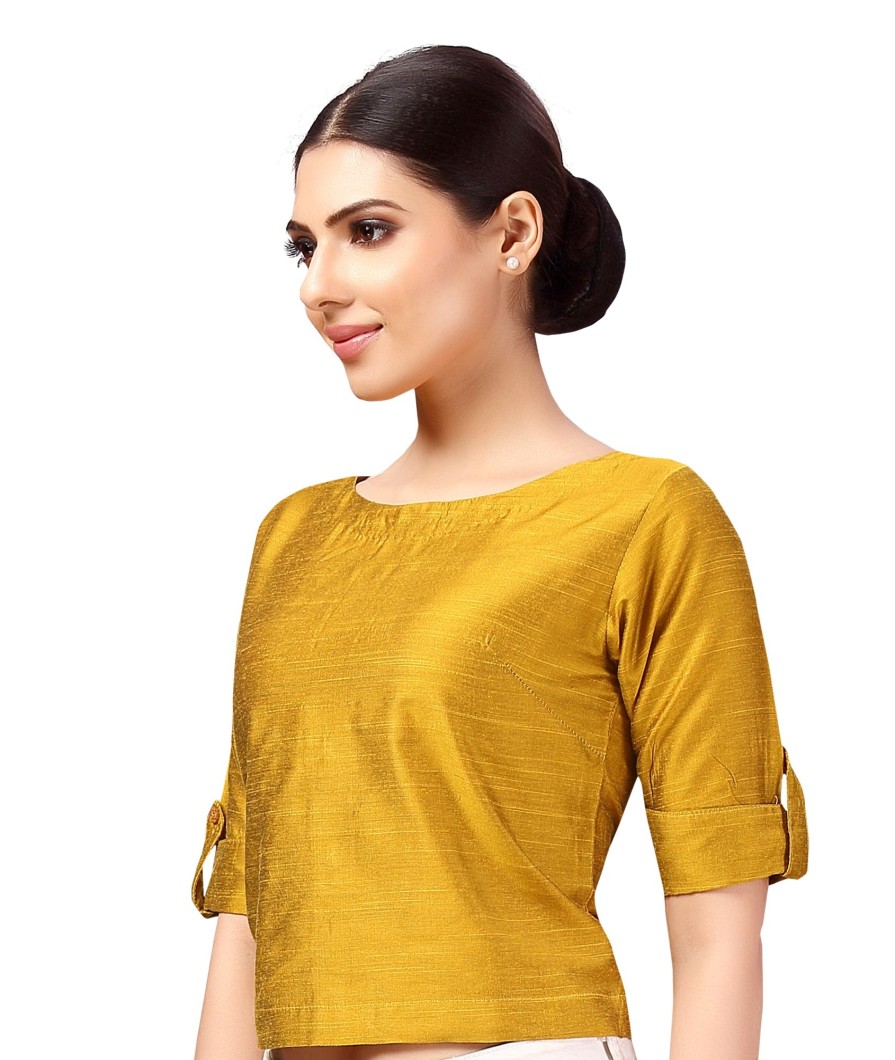 Women Shringaar | Women'S Cotton Half Sleeve Saree Blouse - Shringaar Yellow