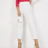 Women Lyush | Women'S White Front Darted Balloon Fit Pants - Lyush