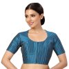 Women Shringaar | Women'S S Polyester Handloom Silk Saree Blouse. - Shringaar Blue