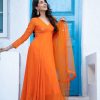 Women Label Shaurya Sanadhya | Women'S Orange Anarkali Set - Label Shaurya Sanadhya