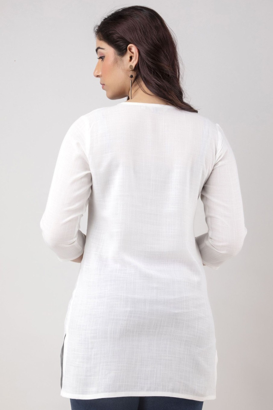 Women Charu | Women'S Embroidered Viscose Rayon Regular Top ( ) - Charu White