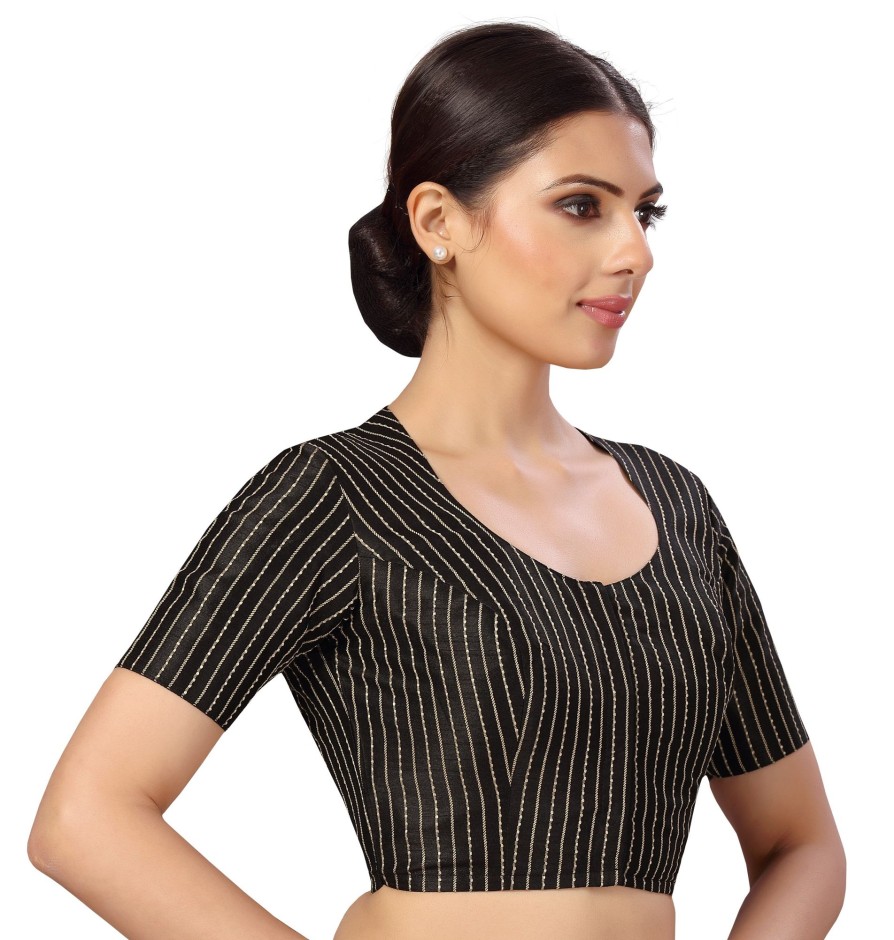 Women Shringaar | Women'S S Polyester Handloom Silk Saree Blouse. - Shringaar Black