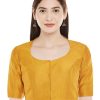 Women Shringaar | Women'S Polyester Solid Short Sleeve Saree Blouse. - Shringaar Yellow