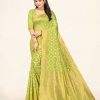 Women Sweet Smile | Women'S Light Color Stylish Saree With Blouse Set - Sweet Smile Green