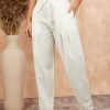 Women IMARA | Women'S Solid Off Straight Pants - Imara White