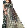 Women Varanga | Women'S Dark Color Banarasi Silk Saree With Blouse - Varanga Green