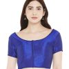 Women Shringaar | Women'S Polyester Solid Short Sleeve Saree Blouse. - Shringaar Blue