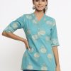 Women Kipek | Women'S Sky Blue Rayon Short Kurta By Kipek (1 Pc Set)