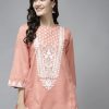 Women Bhama Couture USA | Women'S Printed A-Line Tunic - Bhama Couture Usa Peach