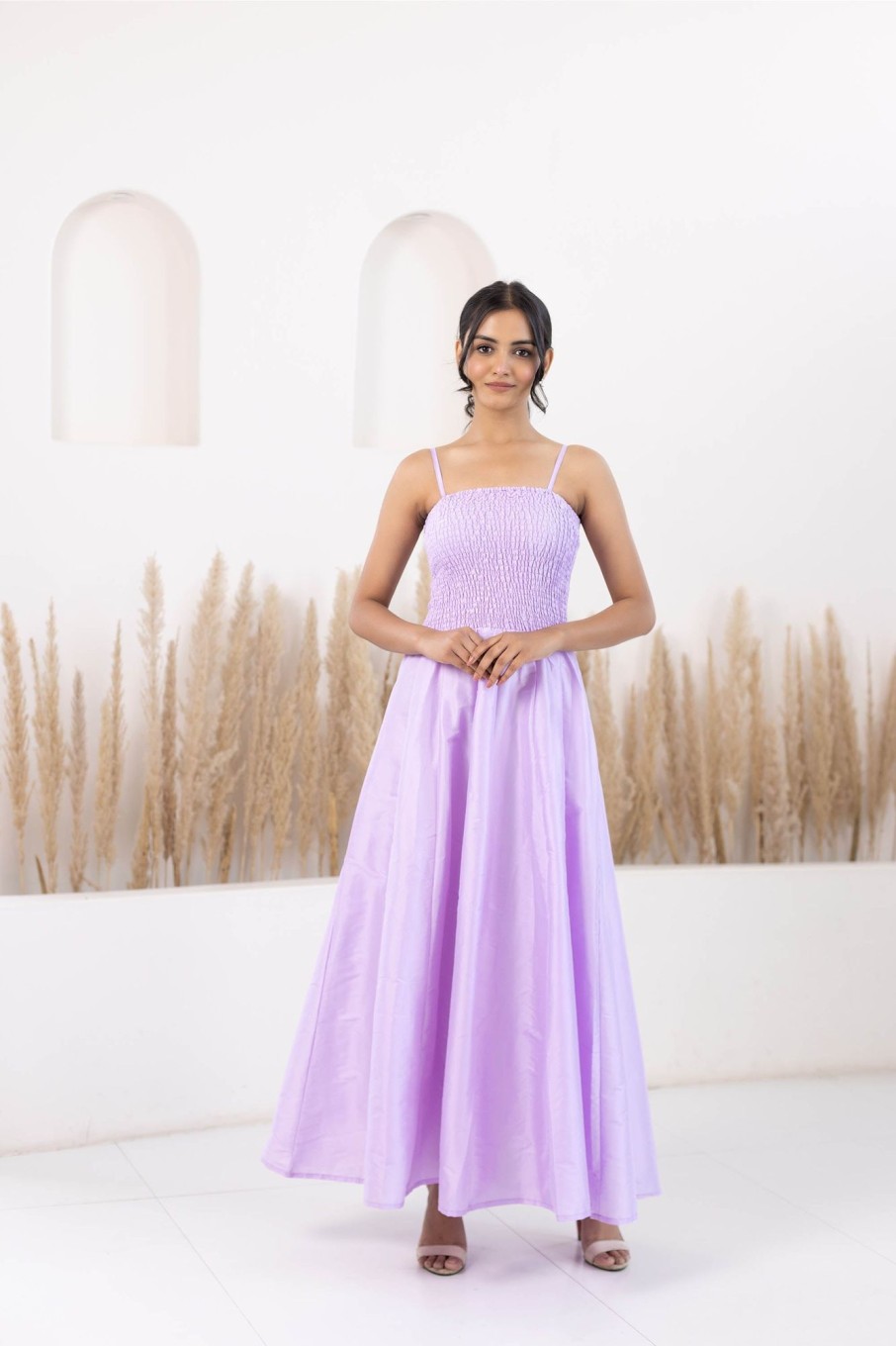 Women SARAS THE LABEL | Gown Dress For Women By Saras The Label- (1Pc Set) Purple